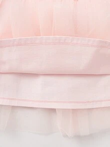 Balabala Đầm công chúa mùa hè cho bé gái năm 2026, chất liệu voan, thêu họa tiết dễ thương, chi tiết nơ, vải lưới mềm mại thoáng khí, thích hợp cho các bữa tiệc. - tông màu hồng - Xem 8