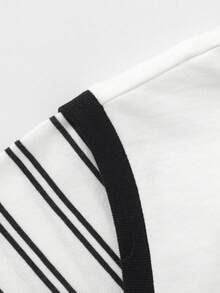 Balabala 2026年夏季女童条纹叠层T恤，仿两件式设计，柔软棉质，轻盈透气休闲装 - 本白 - 查看 6