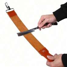 Double-Layer Genuine Leather Shaving Strop Straight Razor Sharpener Strap Belt Necessary Shaving Strap Tool - Brown - View 1