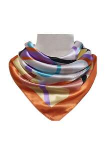 1 chiếc khăn vuông nhỏ thời trang thiết kế phối dây xích mới, chất liệu polyester. - Nhiều màu - Xem 10