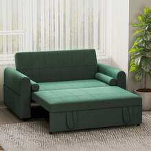 Jooli H 2 Seater Sofa Bed, 3-In-1 Convertible Pull Out Sleeper Sofa With 3-Position Adjustable Backrest, Side Pockets For Living Room, Guest Room, Green - Green - Two-seater - View 10