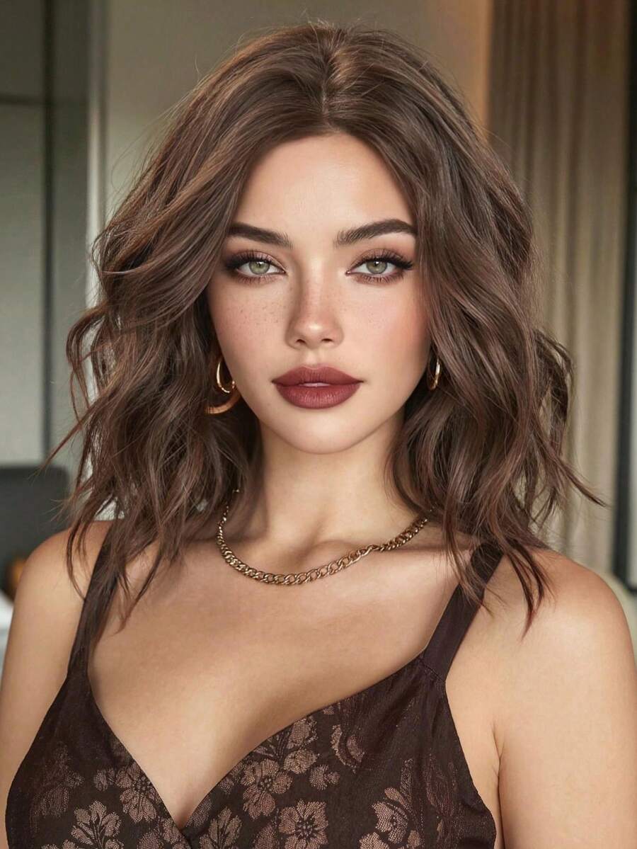 12-Inch Medium Length Curly Wig, Soft & Natural Looking Roots, Suitable For Women, Essential For Beautiful Holidays, Suitable For Beginners, Comfortable To Wear, Can Be Used For Daily, Wedding, Party, Cosplay, Music Festival And Other Occasions, An Ideal Gift For Girlfriend, A Fashion Essential - Multicolor - View 1
