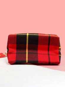 Estée Lauder Túi đựng mỹ phẩm Estee Lauder kẻ caro đỏ: Túi vải bố kẻ caro cổ điển có khóa kéo, điểm nhấn là móc khóa vàng và nhãn hiệu, nhỏ gọn và dễ mang theo, có thể đựng mỹ phẩm, sản phẩm chăm sóc da và các vật dụng cần thiết, túi trang điểm thời trang. - Nhiều màu - Xem 7
