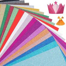 10/20/40pcs Multi-Color Glitter Card Paper, High-Quality Shiny Card Paper, A5 Glitter Paper For Arts & Crafts, Card Making, Scrapbooking DIY Projects - Multicolor - View 1