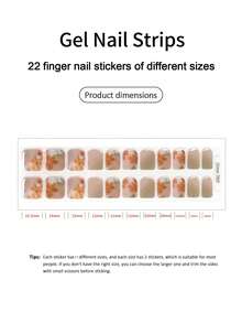 20pcs Semi-Cured Gel Nail Strips, Durable Salon-Quality, Easy To Apply And Remove, Requires UV Lamp Curing - Pink - View 4