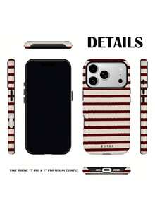 Burgi 复古硬币手机壳，海军蓝条纹，兼容 16/15/14/13/12 Pro Max，送给她的礼物 - 多色4 - 查看 3