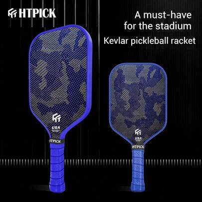 HTPICK 1pc Kevlar Pickleball Paddle - Tournament Grade T700 Carbon Fiber Cold-Pressed Woven Fabric, Spin Control All-Around Durable Paddle Suitable For Adults And Students, Suitable For Training And Competition Power Attack Paddle