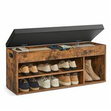 VASAGLE Shoe Changing Stool - Brown - View 6