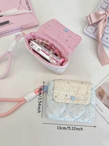 1 buah Tas Pelindung Kamera CCD Bintang Lucu, Tas Penyimpanan Kamera Portabel untuk Perjalanan, Tas Penyimpanan Kamera Berlapis Busa, Tas Genggam Berbentuk Hati, Tas Penyimpanan CCD Gaya , Tas Kosmetik Cantik, Tas Penyimpanan Perlengkapan Perjalanan, Tas Clutch Kecil dengan Gantungan Kunci, Tas Digital Cantik, Tas Penyimpanan Earphone Bluetooth Desain Lipat, Tas Pengorganisasi Barang Serbaguna - MultiWarna - View 11