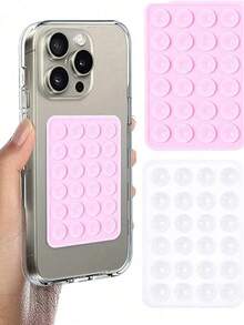 1 件/2 件硅胶手机粘性手柄，吸盘手机壳支架，免提粘性手机手柄，用于自拍和视频，手机手指握持支架 - 彩色 - 查看 10