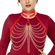 1 chiếc áo ngực cúp mềm cho nữ, màu đen, dây đeo co giãn điều chỉnh được, kiểu dáng Gothic, kèm đai nịt eo. - Nhiều màu - Xem 9