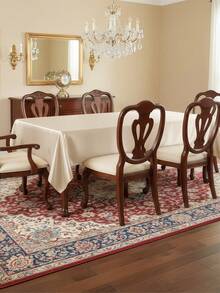 1pc Solid Color Satin Tablecloth, Must-Have For Dates! Cream Color Tablecloth In Ins Style, Solid Color Soft And Elegant, Living Room Tea Table Cover, Gray, Black, Champagne, White - Champagne - View 6