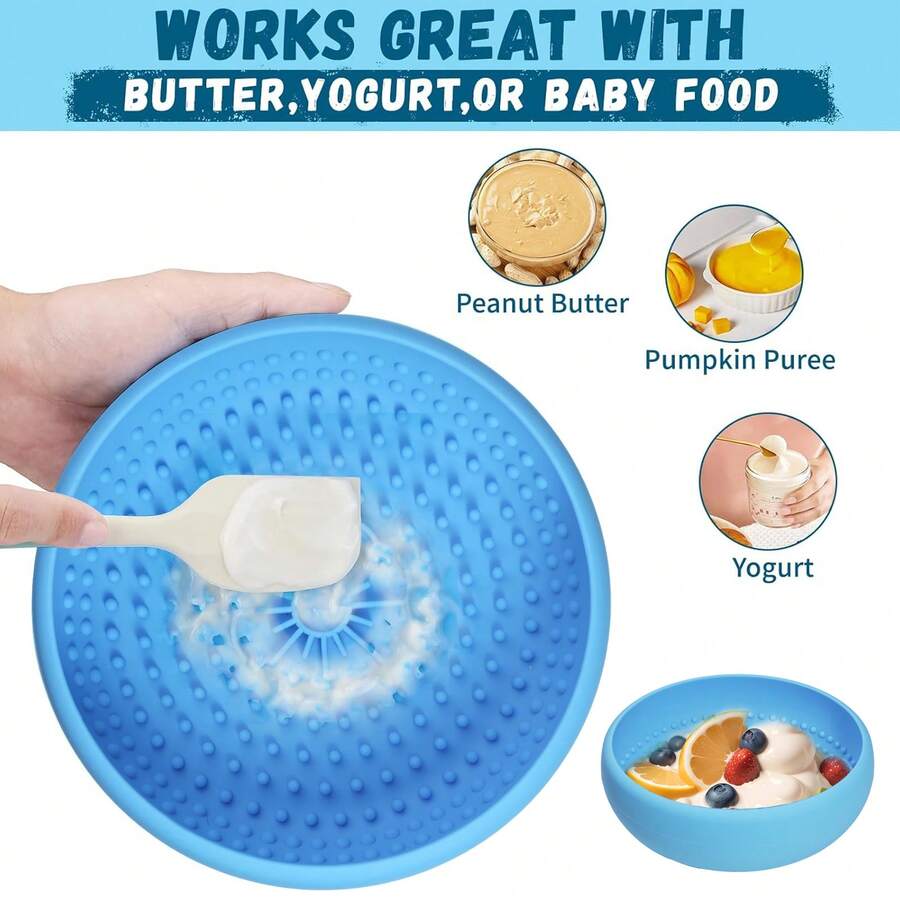 Bát ăn chậm bằng silicon cho thú cưng, bát ăn chậm cho chó, thảm liếm có giác hút, bát ăn chậm chống sặc, đồ chơi giúp thú cưng giảm buồn chán.