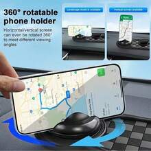 Thảm lót bảng điều khiển ô tô đa chức năng bằng cao su không xốp, tấm lót chống trượt xoay được với số đỗ xe tạm thời, giá đỡ điện thoại đa năng. - Chân đế màu đen - Xem 3