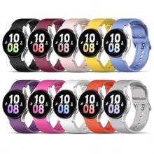 10条装无缝隙表带，兼容三星Galaxy Watch 7/6/5/4（40mm/44mm）、Galaxy Watch 6/4 Classic（42mm/46mm/43mm/47mm）、Galaxy Watch 5 Pro（45mm）、Galaxy Watch FE（40mm），20mm柔软硅胶运动表带，男女通用 - watch3/4/5/6 - 查看 2