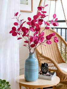 1支 90cm 人造尤加利葉莖條 | 絲塑綠植，適用於居家/婚禮/派對裝飾，適合女性與母親的情人節禮物，適用於花園、園藝、園藝用品、植物、野餐、仙女花園 - 彩色 - 查看 7