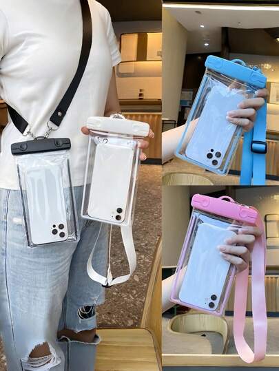 1pc Waterproof Phone Pouch With Dual Air Cushions To Protect Phone, Includes Thickened Air Bag Cover, Supports Touchscreen Photography, Portable Phone Case, Neck Strap Phone Bag, Waterproof Diving Bag And Self-Sealing Bag, Suitable For Swimming, Diving, Rafting, Outdoor Activities, Travel And Sports, Best Gift For Wife, Girlfriend, Mother, Holiday, Birthday, Mother's Day