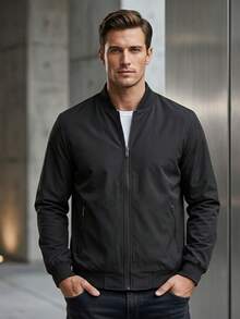Men's Slim Fit Lined Dress Jacket - Stylish Winter Jacket StopTop - Black - View 2