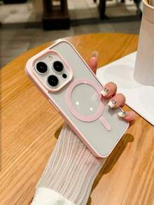 CteGlodrix Transparent Soft Magnetic Charging Protective Case, Supports Magnetic Charging, Shock-Resistant Durable Slim Design, Compatible With Apple/ - Pink - View 3