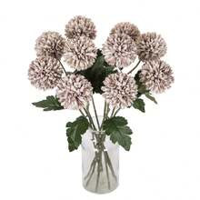 1/5/12 Pcs Artificial Chrysanthemum Ball, Embroidered Ball, Wedding Decoration, Home Vase, Ornaments, Restaurant, Living Room, Bedroom, Bedside Floral Arrangement, Bridal Bouquet, Wrist Flower, Corsage, Birthday Party Decoration Materials, New Year Valentine's Day Gift, Autumn Decoration, Autumn Home Decor, Back To School Room Decor, School Supplies - Coffee Brown - View 9