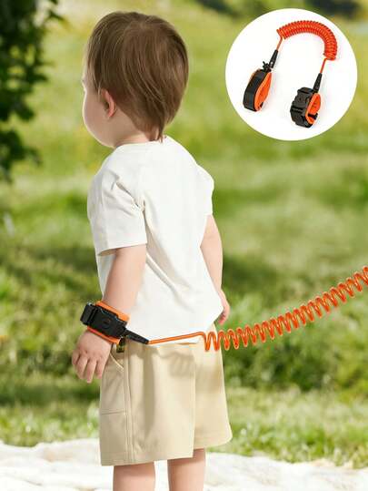 1pc Baby Leash, Upgraded Baby Safety Harness, Anti-Lost Tether With Lock, Adjustable Soft Padded Child Wrist Link, Suitable For Outdoor, Travel, Family Activities, Baby Supplies