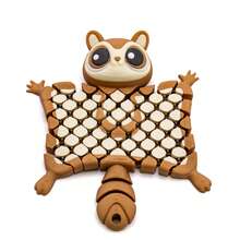 Hot Selling 3D Printed Flying Squirrel Plush Doll, Flexible Joints, Cute Interactive Desk Decor For Children - 飛鼠498 - 查看 4