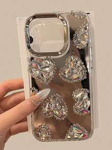镜面银色钻石心形手机壳，兼容苹果 17 Pro Max/ 17 Pro/ 17 手机壳，也兼容苹果 16 Pro Max/ 16 Pro/ 16/ 15 Pro Max/ 15 Pro/ 15 手机壳，以及新款苹果 14 Pro Max/ 13 Pro/ 13/ 12/ 11 手机壳 - 彩色 - 查看 4