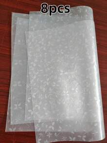 1 cái, 3 cái, 5 cái, Tấm lót ngăn kéo hình cỏ ba lá dập nổi mờ, Thảm lót kệ EVA chống thấm nước và chống trượt, Thiết kế hoa bán trong suốt - Cỏ ba lá dập nổi mờ - Xem 12