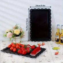 4/3/2/1pc European Rectangular Cupcake Snack Fruit Tray Cake Dessert Plastic Display Tray Multifunctional Household Fruit Food Display Tray Cupcake Display Rack Thanksgiving Wedding Birthday Party Desktop Decoration Tray Kitchen Tools - Multicolor - View 2