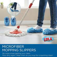Revolution Deluxe Spin Mop & Bucket, W/ 3 Microfiber Washable Heads, 1 Pair Microfiber Mop Slippers, Fast Dry, Deep Clean Floors & Hands-Free Wringer, Easy Spin Dry, No Exhaustive Foot Pedal, LOLA - 1 - 查看 8