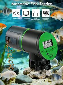 ENSSU Alat Pemberi Makan Ikan Otomatis, Dispenser Makanan Ikan Otomatis Isi Ulang dengan Timer dan Layar LCD, Alat Pemberi Makan Ikan/Kura-kura Elektrik Cerdas Tahan Lembap untuk Akuarium & Tangki Ikan, Kapasitas Besar 200ml - MultiWarna - View 8