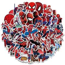 Marvel 50张蜘蛛侠贴纸，超级英雄动漫男孩，漫威经典电影涂鸦贴纸，适合作为小礼物、行李箱贴纸、电脑贴纸、手机贴纸等。 - 彩色 - 查看 1