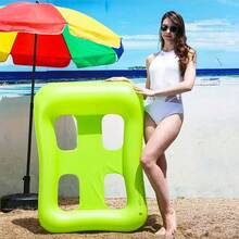 Giường phao bơm hơi nổi trên nước - Đệm phao vuông gấp gọn dành cho người lớn - Ghế thư giãn hồ bơi - Đồ chơi cho tiệc bãi biển - Thiết kế thú vị - Nhiều màu - Xem 16