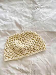 1 pièce Chapeau tricoté fait main, style mode décontracté Y2K, couleur contrastée, aéré et creux. Convient pour la sortie, la photographie, le port quotidien, chapeau de seau, été, plage - creux - Voir 15