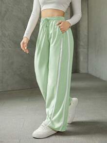 A&DD MODA, REF: ADD8823, Women's Elastic Pants, Casual, Wide, Breathable, Fine Silk, Icy, Light, Comfortable, Casual, Elegant, Modern, Stylish, Premium Quality, All Day Comfort, Perfect For Summer, Soft Touch, Freshness, Ideal For Heat. - 薄荷綠 - 查看 2