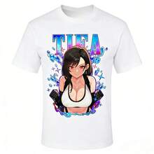 2026 New Tifa Lockhart FF7 Retro T-Shirt - Waifu T-Shirt,  7 T-Shirt, Men's And Women's Summer Loose Fashion Top - 白色 - 查看 11