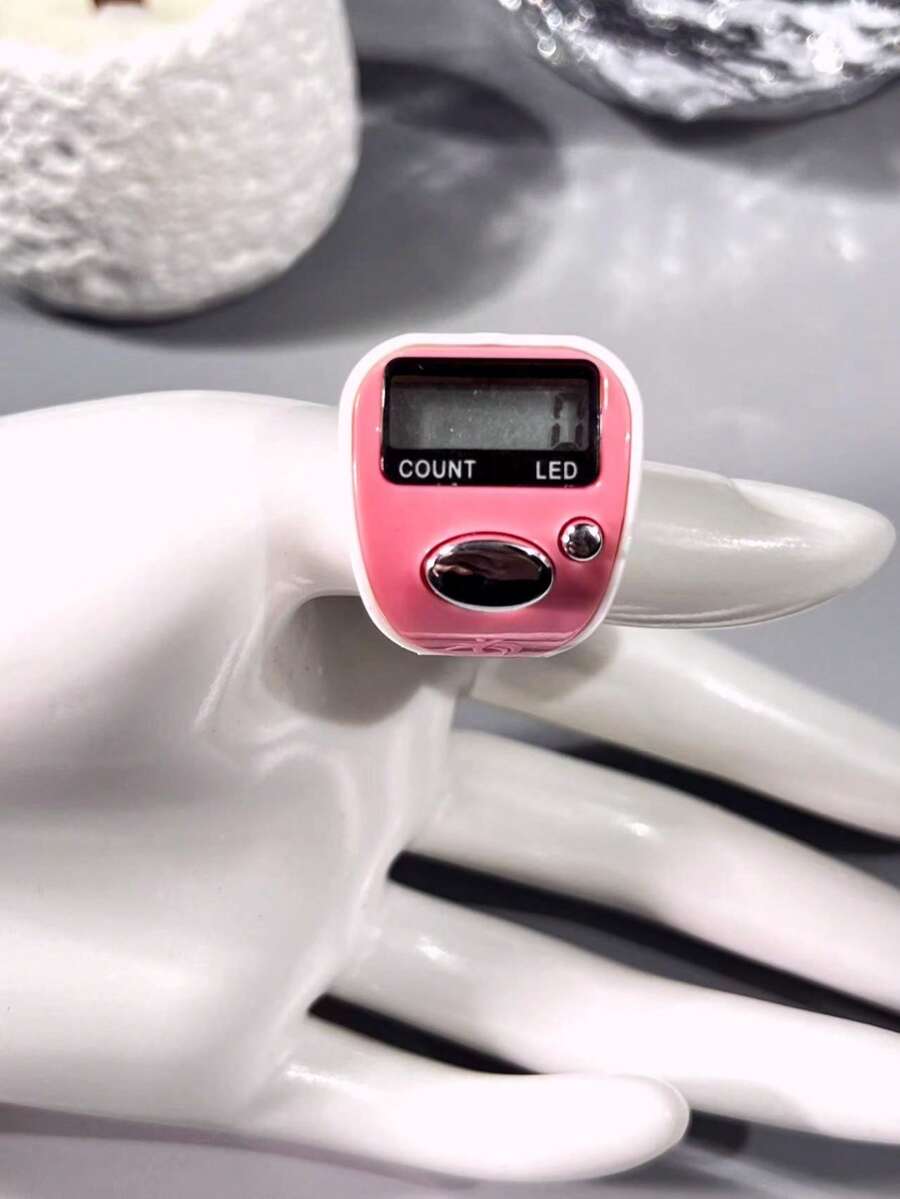 Contador de rosario electrónico elegante de alta calidad, hecho de materiales duraderos con pantalla LED; diseño de botón silencioso para evitar molestar a los demás, también cuenta con función de memoria de apagado, ideal para el conteo diario, el conteo de oraciones y el control de inventario. - Multicolor - Ver 1