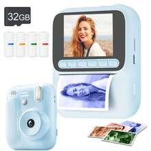 Kids Instant Print Camera With Fun Photo Frames And Color Filters, 8X Zoom 1080P HD Digital Camera With Flash, Includes 4 Rolls Of Color Printing Paper, Christmas Birthday Gift For Boys And Girls - Multicolor - View 16