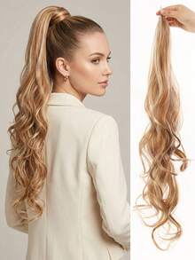 Extensiones de cabello rizado extra largas para coleta, aptas para uso diario - Dos Tonos - Ver 18