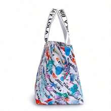 Niche Spanish BIM Fashion Print Oversized Tote Bag - 白色 - 查看 7