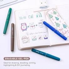 45-Color Erasable Gel Pen Set, 0.6mm Fine Tip Clockwise Retractable Design, Built-In Eraser, Smooth Vivid Ink Completely Erasable, Cute Eggshell Shape, Suitable For Art Journals, Doodles, Daily Note-Taking, DIY Crafts, Quality Back-To-School & Office Supplies - Set - View 9