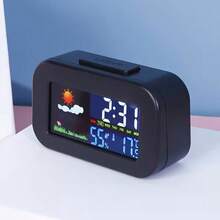 1/2pcs Multifunctional M2 Color Screen Weather Timer Alarm Clock, Dual-Function Temperature & Humidity Monitor, Compact Portable Large Backlit Display, Comfort Index, Battery Not Included, Suitable For Dormitory Bedroom Desktop Decor, Daily Holiday Home Supplies Gift - Multicolor - View 8