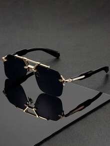1 Pair Men's Glasses - Square Frame, Lightweight Decorative Glasses Suitable For Casual And Formal Attire, Design, Unique Item, Must-Have For Accessory Collectors, High-Quality Lenses, Designer Model - Multicolor - View 8