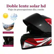 Casco de Moto con Visera Abatible y Plegable, Certificado DOT,  y Comodidad para Motociclistas - TK902-MGHH - Ver 3