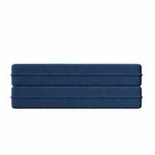 Modern Floor Sofa With 2 Pillows Convertible Teddy Fabric FoamFilled Sleeper Sofa Bed 15" Full Size Folding Mattress For Living Room Guest Bed Playroom No Assembly Required Blue - Azul + Teddy1 - Ver 10