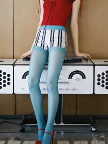 Quần tất màu xanh gợi cảm, phong cách Gothic Punk Y2K Harajuku dành cho nữ, thích hợp cho mùa xuân và thu hè, các buổi hẹn hò, tiệc tùng, kỳ nghỉ, lễ hội âm nhạc. - Nhiều màu - Xem 3