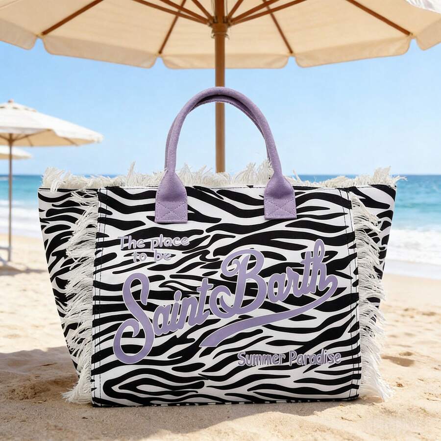 Women Tote Bags - Black and Purple - View 1
