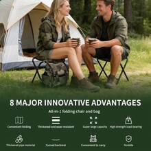 Luminpool 2-In-1 Camouflage Folding Backpack Chair, Portable Camping Stool With Storage For Fishing, Hiking & Picnics - 1PC - View 7
