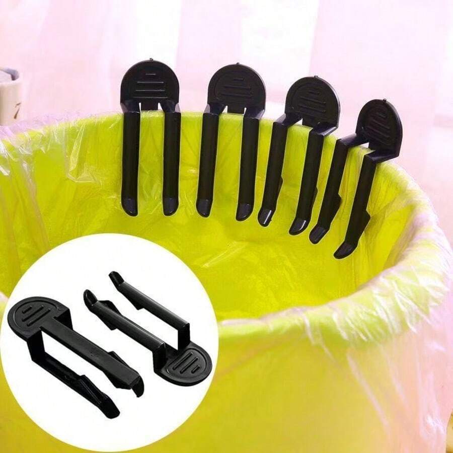 10pcs Durable Plastic Trash Bag Clips - Easy To Secure Waste Bins, Home Organization Trash Can Fixing Device - A - View 1