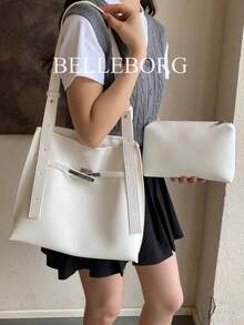 Large Capacity Versatile Commuter Underarm Bag For Women - White - View 2